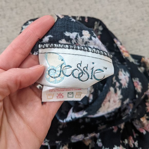 Vintage maxi long floral dark navy button skirt - Picture 3 of 4